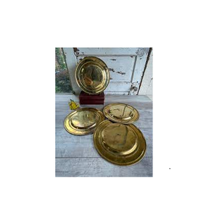 Plaque de chargeur en laiton artisanal indien plaque de chargeur de décoration de mariage plaque de chargeur en gros or clair verre perlé plaque de chargeur avec vente - Product Image 6