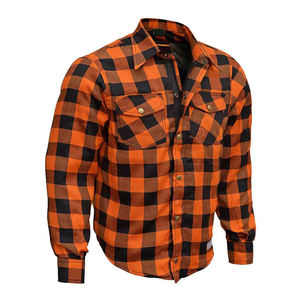 Chemise en flanelle à carreaux à manches longues chemise en flanelle moto hommes femmes moto doublé avec armure CE chemises Pro - Product Image 2