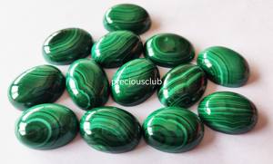 Malachite naturelle 3x5mm à 10x12mm Cabochon ovale dos plat-malachite lâche qualité AAA - Product Image 6