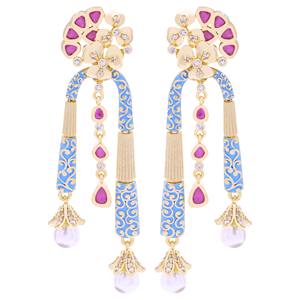 Pendientes de moda AD chapados en oro de lujo, joyería India colgante elegante para fiestas, joyería de moda personalizable, Exportación - Product Image 2