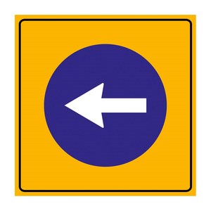 Reflective 90x90cm "Go Left" <b>Roadway</b> Sign for <b>Safety</b>-Solar & LED - Product Image 1
