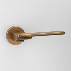 Poignée en laiton antique sur alliage de zinc rose, design étagé, finition vintage, levier de porte <span class=keywords><strong>rond</strong></span> avec rosette pour chambre à coucher, salle de bain, bureau - Product Image 1