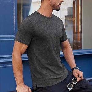 Camiseta de cuello redondo de manga corta Lisa para hombre de algodón 100% algodón para hombre - Product Image 6