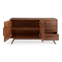 Buffet de luxe moderne et minimaliste en teck massif, 2 portes, 3 tiroirs, pour hôtel, maison, bar, cuisine, salle à manger, salon, meuble TV