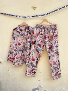 ชุดนอนผ้าคอตตอนพิมพ์ลายนกสวรรค์สำหรับสตรีชุดใส่นอนชุดอยู่บ้านชุดนอนแบบบล็อกสวมใส่สบายเหมาะกับงานปาร์ตี้ - Product Image 6