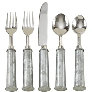 High Grade Stainless Steel <b>Vintage</b> <b>Cutlery</b> Knife Fork Spoon Silverware Flatware Set Rustic Finishing for Western Parties - Product Image 1