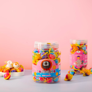 Sabroso Sabores naturales Juego de calamar Gummy Caramelo Suave forma de bola multicolor dulce característica Regalo caramelo para niños - Product Image 1