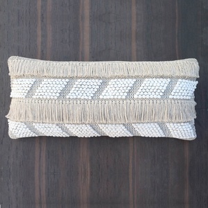 Bền vững Ma-rốc Tribal tua dệt chần Ghế đệm Bìa 20x20inch hình học gối bao gồm để sử dụng nhà - Product Image 3