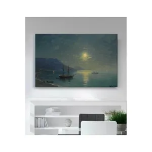 Impression sur toile de Fida Aivazovsky : Voilier dans la baie sous une pleine lune - Product Image 6