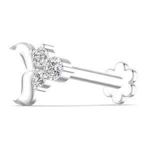 Pin de Nariz de diamante Natural de 0.09CT moderno, joyería de Piercing fino de oro blanco y rosa amarillo de 14kt para boda de mujer - Product Image 3