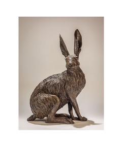 รูปปั้นสัตว์เหล็กกระต่ายประดับสำหรับการตกแต่งบ้านที่สวยงามและแกนกลางสวนที่มีสไตล์งานโลหะแฮนด์เมดแนวชนบท - Product Image 1