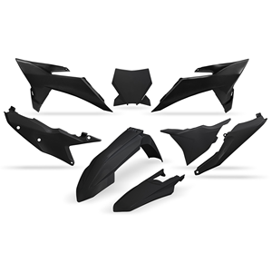 Kit per KTM SX 150 2025 parti in plastica nera tra cui filtro aria faro a disco del freno in alluminio - Product Image 1