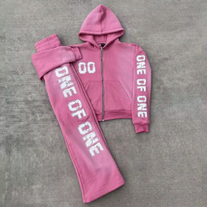 Conjunto Deportivo de Felpa de Algodón para Hombre, Talla Grande, Invierno, Sudadera con Capucha y Pantalones Deportivos, Impresión de Logotipo Personalizado, Color Sólido, Ropa Casual - Product Image 4