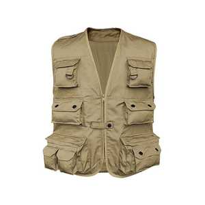 Chaleco Cargo de malla transpirable para hombre, logotipo personalizado, multibolsillos para trabajo al aire libre, informal, senderismo, pesca, viajes, botón de invierno - Product Image 1