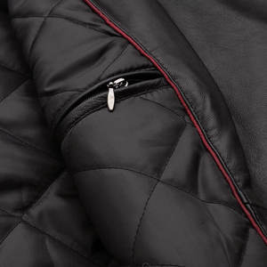 Vêtements Vêtements Saison d'hiver Veste en cuir de motard grande taille Designer logo personnalisé Vente en gros Veste en cuir vierge de couleur pure - Product Image 5