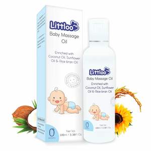 Littloo 100mL Aceite de salvado de arroz de girasol de coco natural Aceite de masaje para bebés hipoalergénico con efecto calmante - Product Image 3