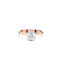 Bague de fiançailles solitaire en diamant de laboratoire taille poire 1 carat certifié IGI en or jaune/blanc/rose 18 carats