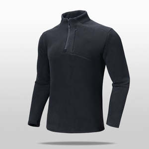 Sudadera de Hombre con Cuello Redondo y Cierre de 1/4, de Alta Elasticidad, para Invierno, Manga Larga, 100% Algodón, Felpa, para Deportes al Aire Libre, Tejida - Product Image 2