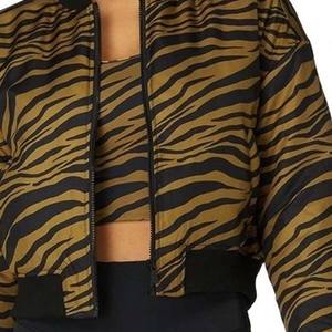 Chaqueta recortada para mujer al por mayor, chaquetas de primavera personalizables para mujer, chaqueta bomber de manga larga con cremallera, totalmente personalizada - Product Image 1