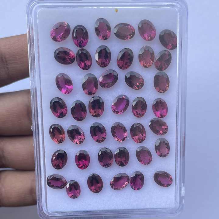 6mm 8mm Natural Rubellite Pink Tourmaline Stone Faceted Oval Cut Loose Gemstone Exclusive Top Fine Rare Stone Jewelry Certified