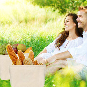 กระเป๋าผ้าแคนวาสผ้าใบผ้าฝ้ายพับได้สำหรับผู้หญิงกระเป๋าโท้ทผ้าคอตตอนธรรมชาติสำหรับ100% - Product Image 6