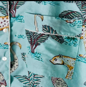 Conjunto de 3 uds de vestido de noche con estampado de animales para mujer, conjunto de algodón ultra suave ligero, traje de verano para niñas, conjuntos largos de Payjama - Product Image 3