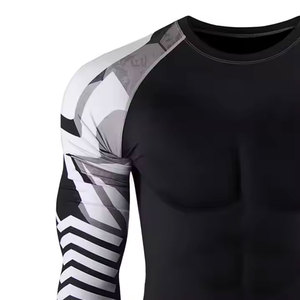 Fitness Wear Breathable Quick Dry Eco-Friendly Spandex/Polyester Full Sleeve Light Weight Men <b>Compression</b> <b>Shirts</b> Hot Sale - Product Image 5
