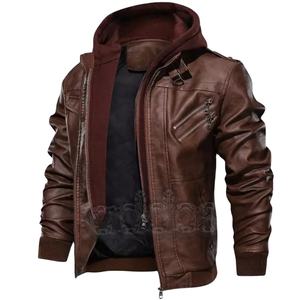 Veste d'hiver décontractée pour homme avec col en fourrure Design zippé Véritable cuir de mouton fin Noir et marron quantité minimale de commande bas - Product Image 3