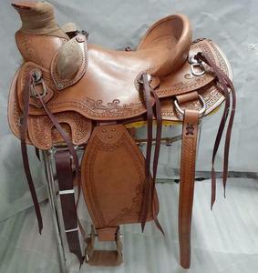 Selle de Roping Western en Cuir Marron de Qualité Supérieure avec Siège Confortable pour l'Équitation à Prix Abordable - Product Image 1