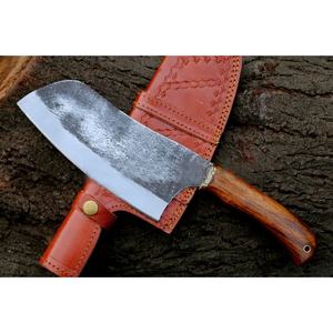 Couteau de chef personnalisé fait main en acier au carbone de 10 pouces avec étui en cuir unique, manche élégant, personnalisable, pris en charge - Product Image 2