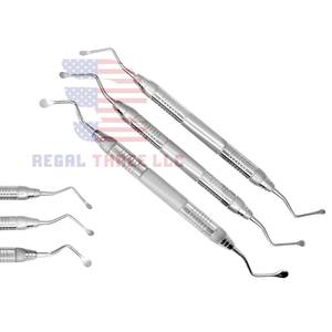 Juego de 3 curetas dentales de acero inoxidable Herramientas quirúrgicas dentales - Product Image 4