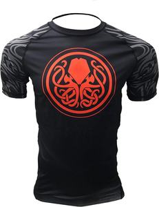 เสื้อรัดรูปแขนสั้น BJJ MMA rash GUARD สำหรับต่อสู้เสื้อออกแบบได้ตามต้องการผลิตในปากีสถาน - Product Image 6