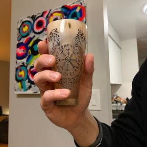 Verre à boire en corne naturelle, tasse traditionnelle faite à la main - Product Image 2