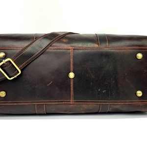Bolsa de Viaje de Cuero para Hombre, Estilo Vintage, con Cierre de Cremallera, Forro de Poliéster Resistente, Color Marrón - Product Image 2