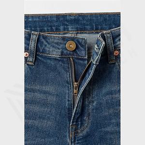 Pantalones Vaqueros Casuales de Mezclilla Elástica de Corte Ajustado, Color Personalizado, Lavado, Cómodos, Transpirables, de Pierna Recta, con Bolsillos, para Usar en Todas las Temporadas - Product Image 4