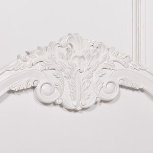 Cherub Rose Carved <b>Bed</b> Made Of Mahogany <b>Wood</b> High Quality With <b>White</b> Color For Bedroom Furniture - Product Image 4