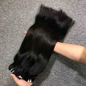 Paquete de trama de cabello humano virgen recto Natural de alta calidad tupé de encaje HD negro crudo con Peluca de un donante estilo Jerry Curl - Product Image 4