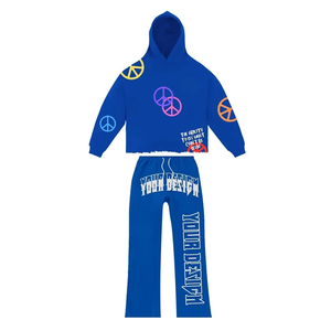 Personalice su diseño Y2K Streetwear Chándal Recortado Raw Hem Sudadera con capucha Pantalones gráficos Múltiples opciones de color y estilo - Product Image 4