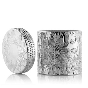 TQC Hammered Design Luxury Cylinder Metal Candle Jar Wooden <b>Lid</b> Handmade for Home Hotel Restaurants Wedding <b>Decor</b>-High Quality - Product Image 3