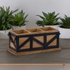 La última caja de soporte de cuchara de madera Natural, carrito de cubiertos de bambú con cubierta exterior de hierro para mesa de comedor de cocina, la mejor calidad de exportación - Product Image 3