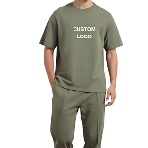 Velours côtelé tricoté taille moyenne coton biologique de qualité supérieure pour hommes deux pièces doux respirant tenue décontractée Service OEM pour les commandes en gros - Product Image 1