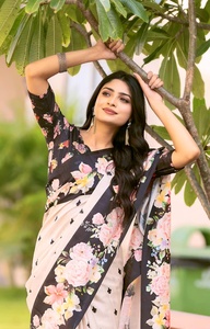 ส่าหรีผ้าไหมทัสซาร์สารีไหมทัสซาร์บริสุทธิ์สวย100% คุณภาพสูงสำหรับผู้หญิงขายส่งจำนวนมาก - Product Image 6