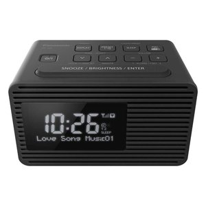 Radiosveglia Black RC D8EG K DAB+ FM Radio Alarm Clock 2 Alarms 230V Power <b>Desk</b> Table Clock - Product Image 2