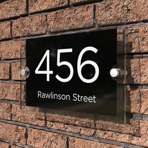 <span class=keywords><strong>Plaque</strong></span> d'adresse personnalisée personnalisée murale flottante en acrylique <span class=keywords><strong>plaque</strong></span> signalétique de porte numéro de maison panneau de rue - Product Image 2