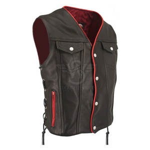 Gilet de motard en cuir robuste - Conception coupe-vent pour l'hiver avec intérieur confortable et tissu résistant, personnalisable - Product Image 3