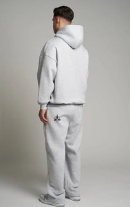 Chándal de lana de peso pesado Sudadera con capucha de 2 piezas Cuello redondo Sudadera de gran tamaño y pantalones de chándal Conjunto Jogger Chándal Precio barato - Product Image 6