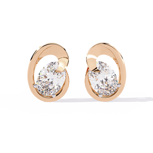 Pendientes de tuerca de diamante cultivado en laboratorio Calidad EF VVS con acabado de oro rosa de oro sólido de 14K para pendientes de tuerca de diamante cultivado en laboratorio de fiesta - Product Image 1
