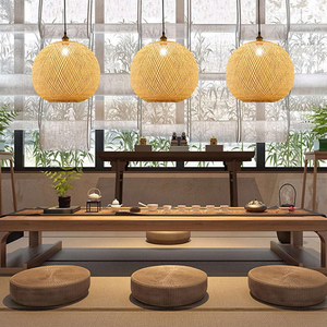 Natural Rattan Round Light <b>Shade</b> - Decorative <b>Hanging</b> Lampshade for Living Room, Bedroom, or Cafe Decor Eco-Friendly - Product Image 2