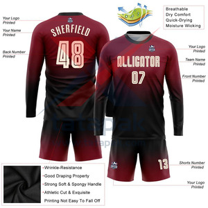 Maillot de football de haute qualité en tissu 100% polyester respirant flexible vêtements d'entraînement d'équipe confortable prix abordable - Product Image 6