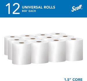 Scott Essential Hard Roll <b>Paper</b> Towel, 8" x 800 ft, 1-Ply White, 12 Rolls/Case (01040) - Product Image 2
